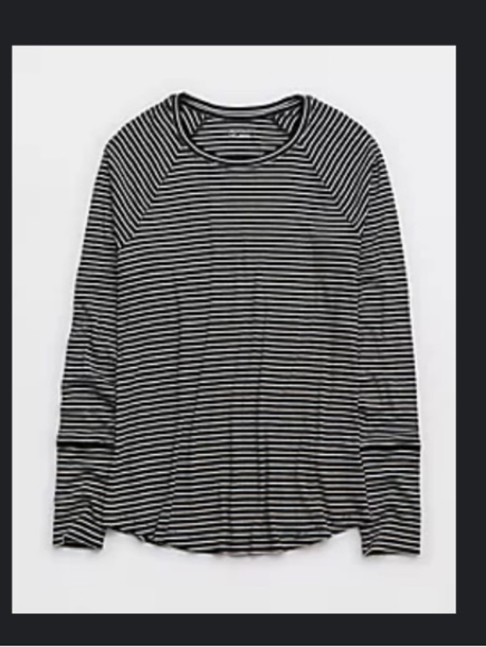 Offline By Aerie Thumbs Up Ribbed Raglan Long Sleeve T-Shirt - Black